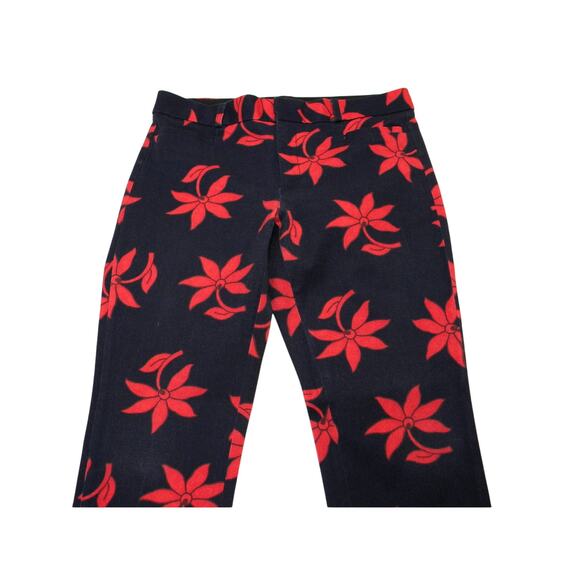 Banana Republic Women's Navy Ankle Pant Red Bold Floral Stretch Size 8 Statement - Picture 2 of 7